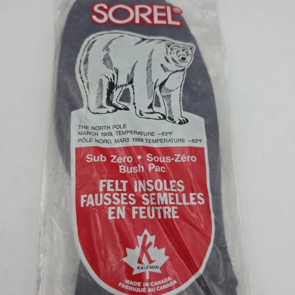 Sorel Felt Insoles Mens 11 Sub Zero Wool & Acetate Blend
